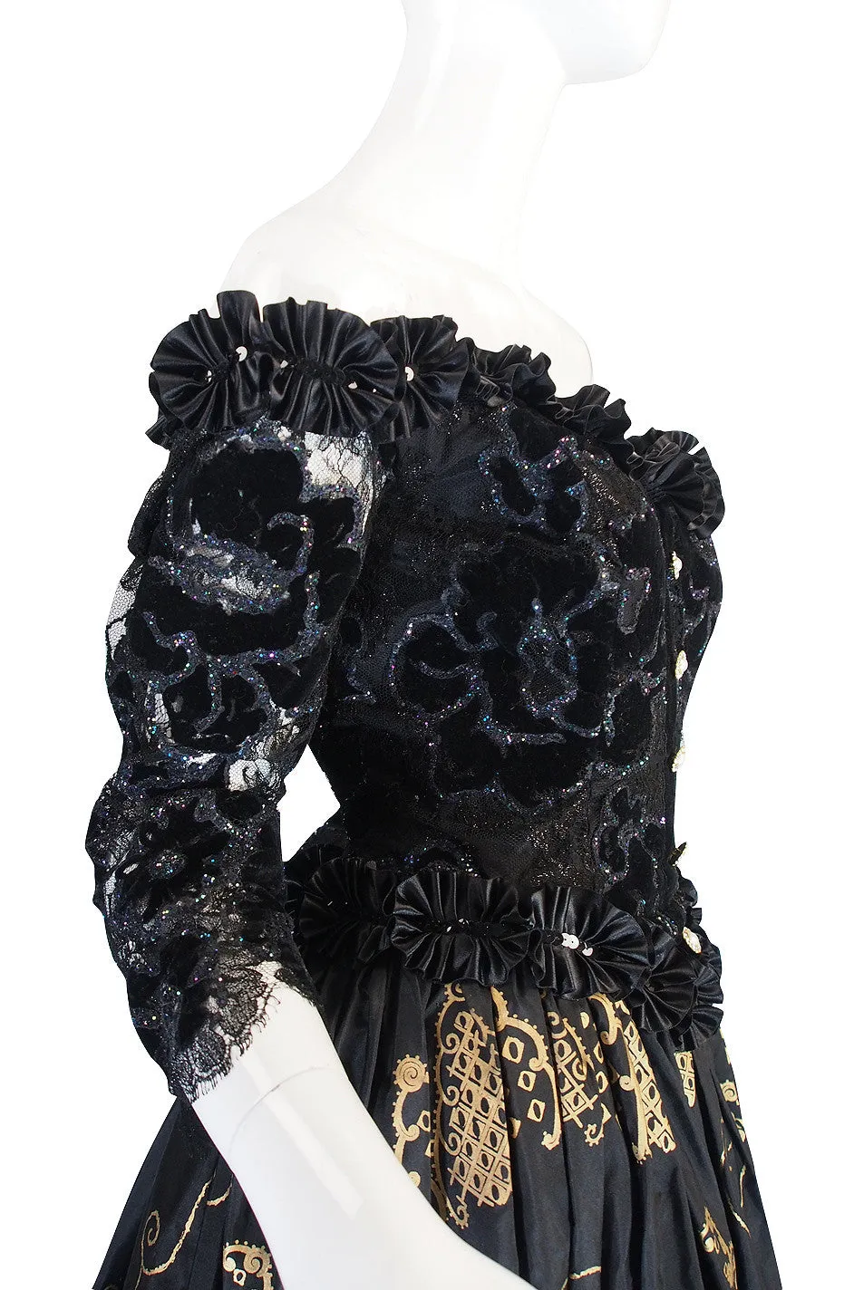 c1980s Hand Painted Zandra Rhodes Gown