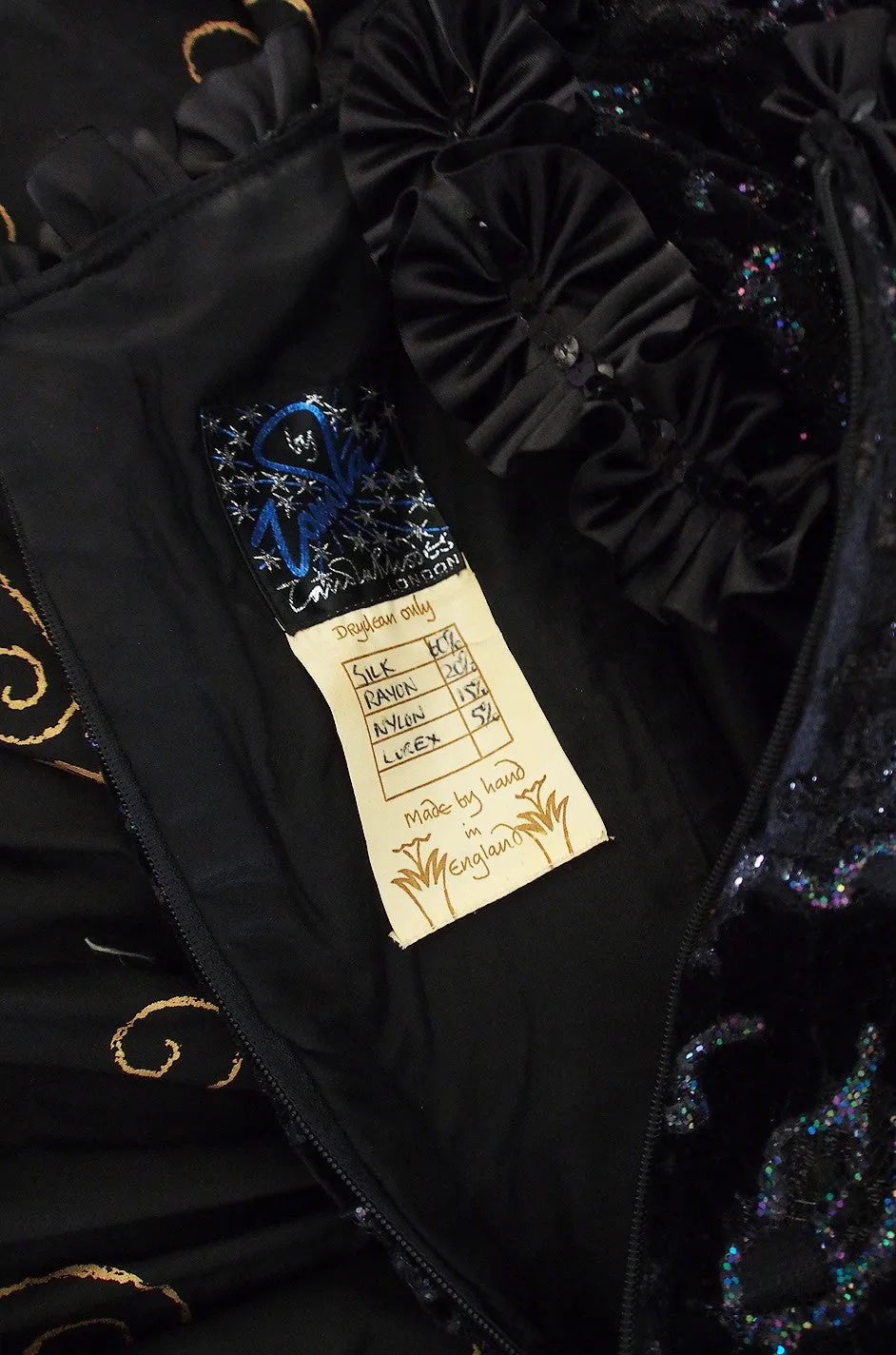 c1980s Hand Painted Zandra Rhodes Gown