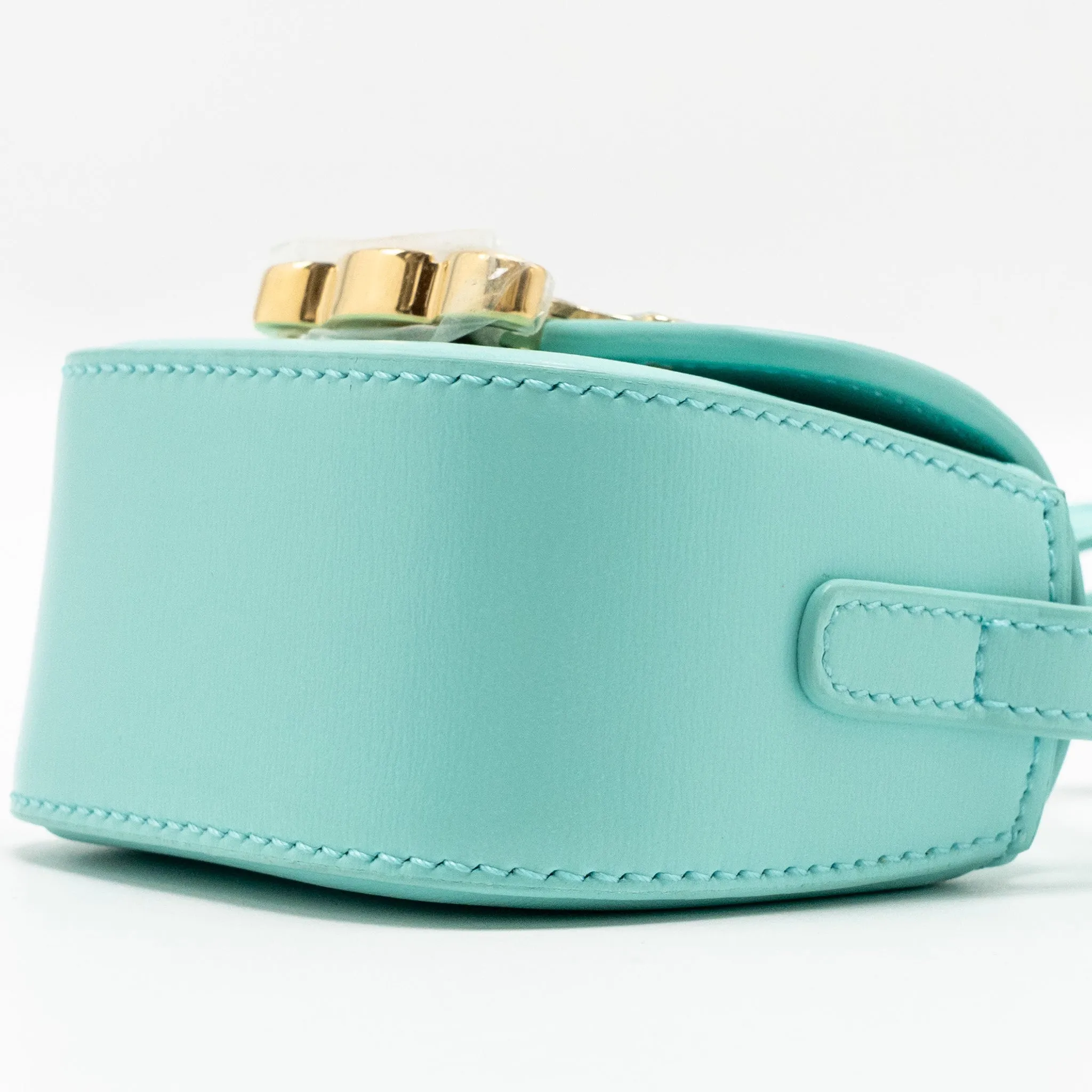Celine Mini Claude Shiny Calfskin Blue GHW