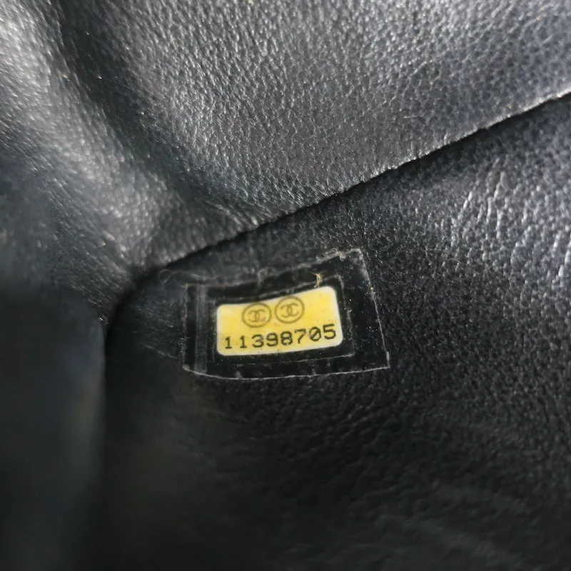 Chanel 00V Bijoux Chain East West Flap Bag Black Quilted Caviar Leather