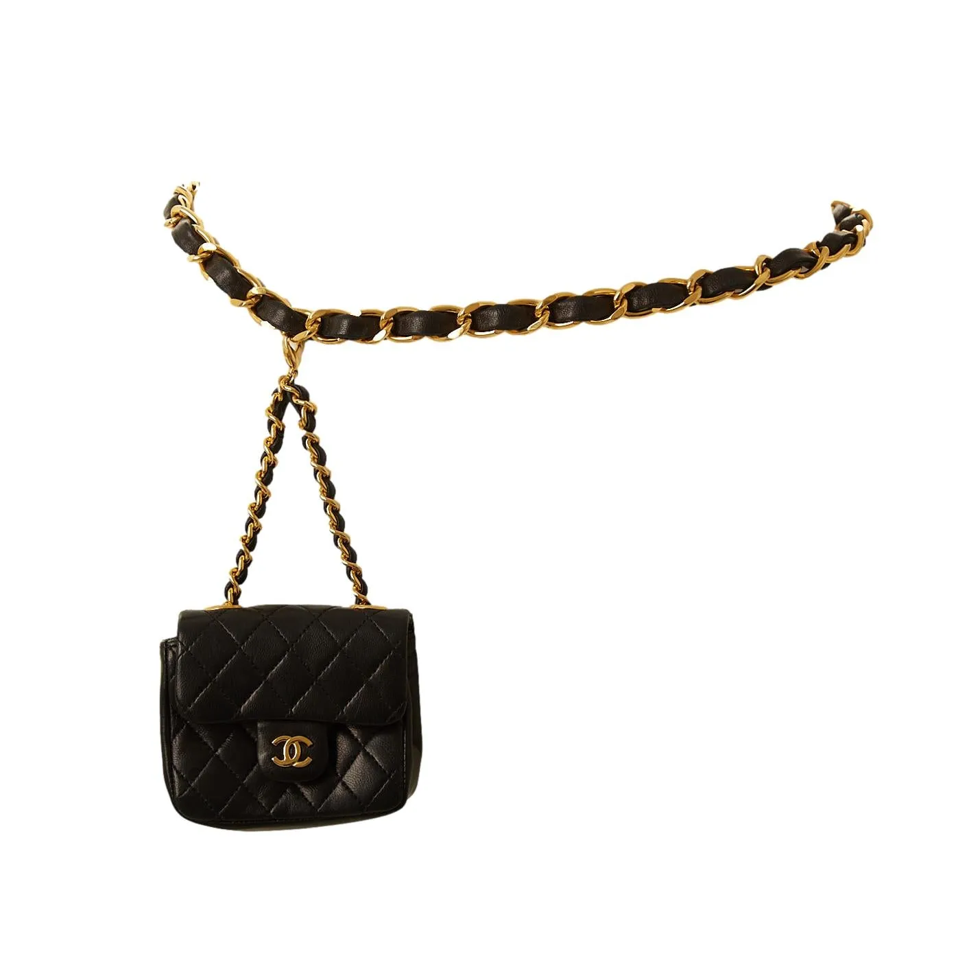 Chanel Black Mini Chain Belt Bag