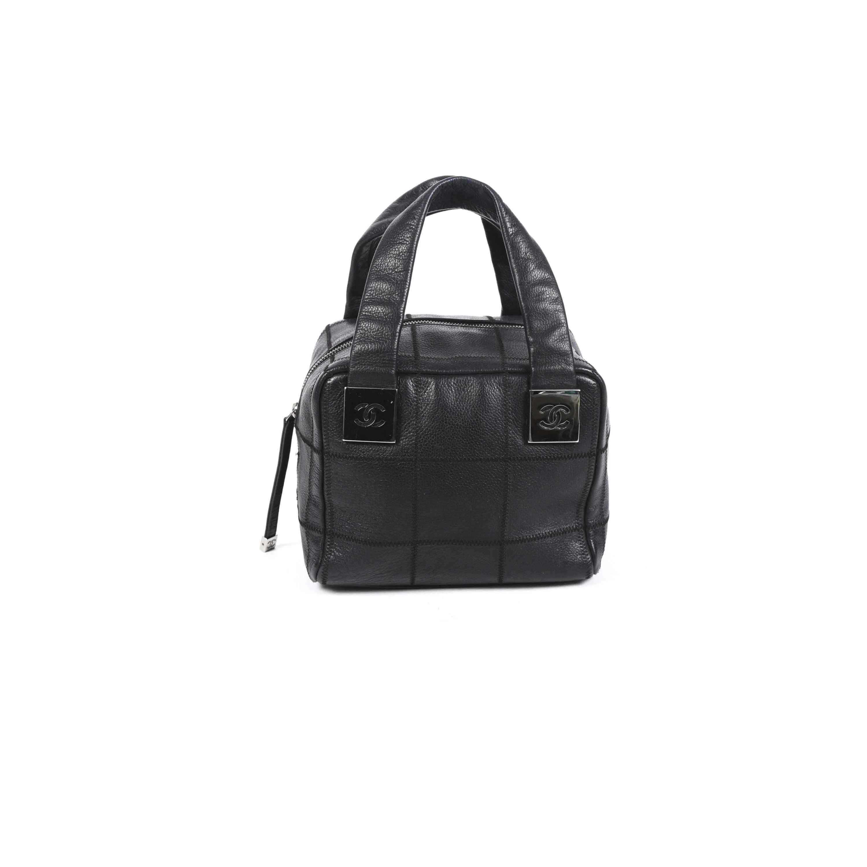 Chanel Black Mini Square Quilt Boston Bag