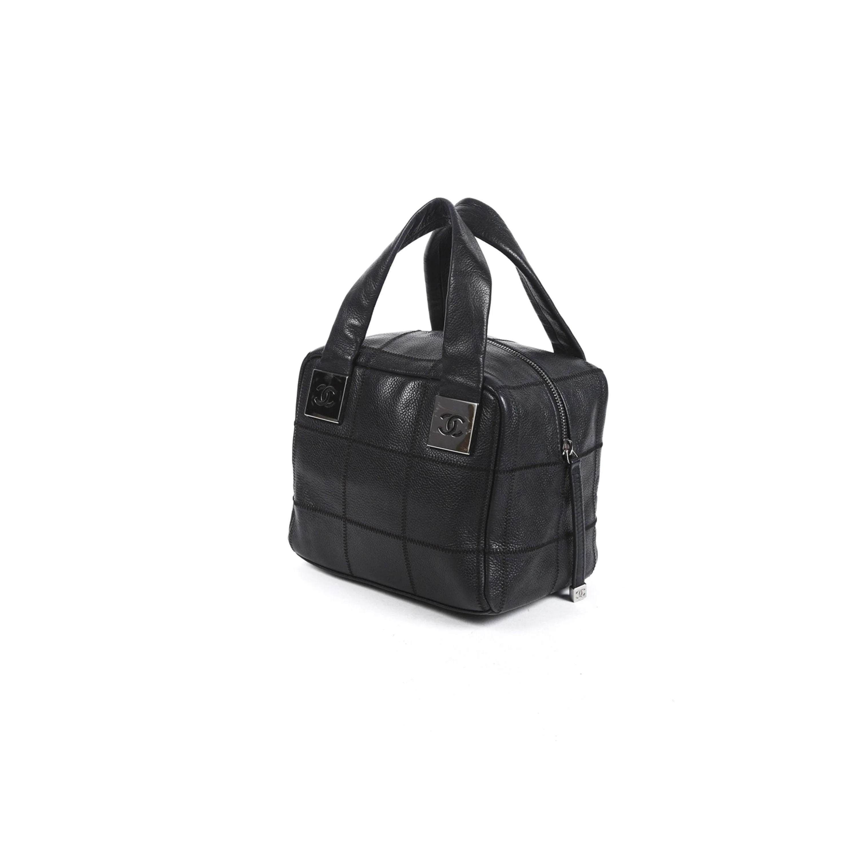 Chanel Black Mini Square Quilt Boston Bag