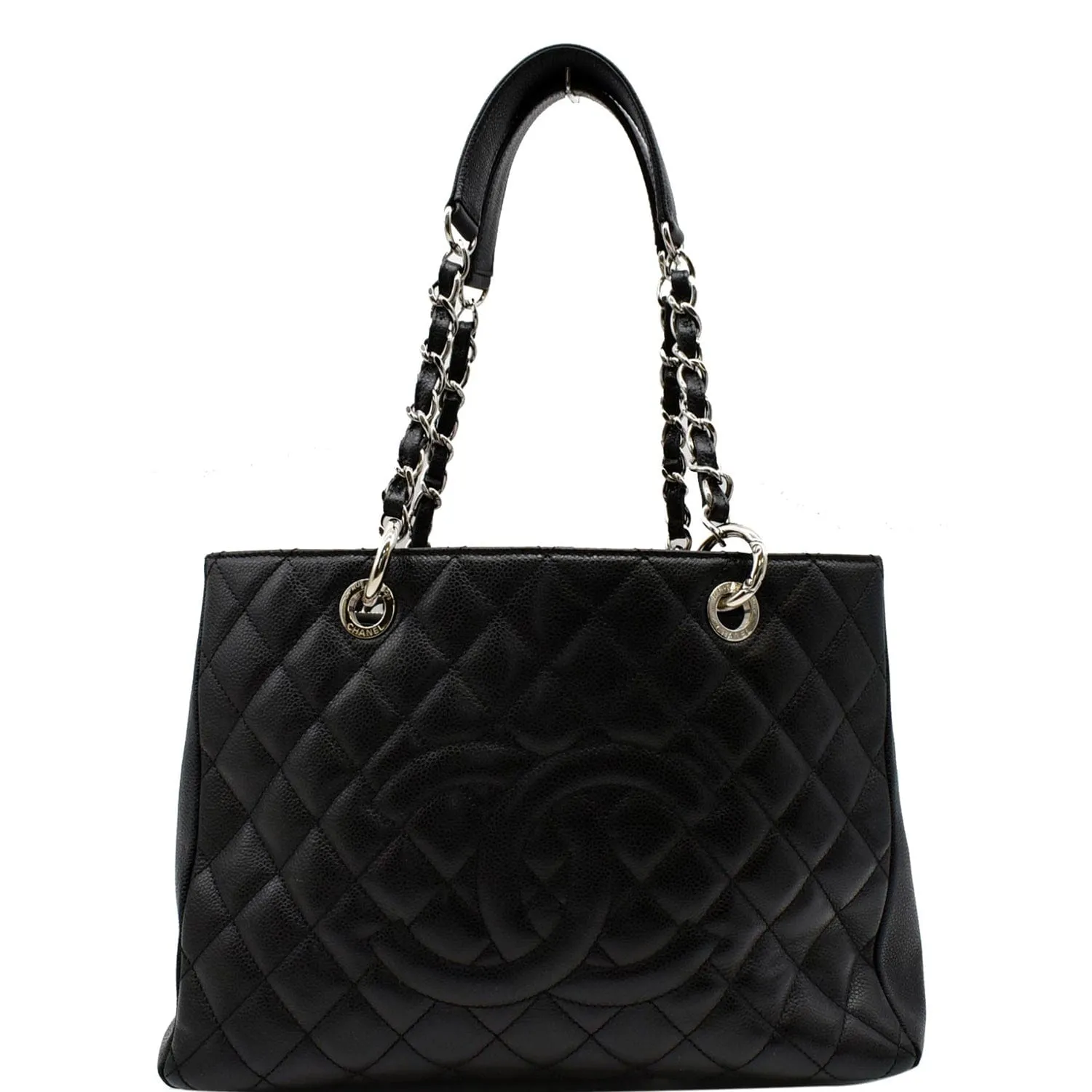 CHANEL Grand Shopping GST Caviar Leather Tote Bag Black