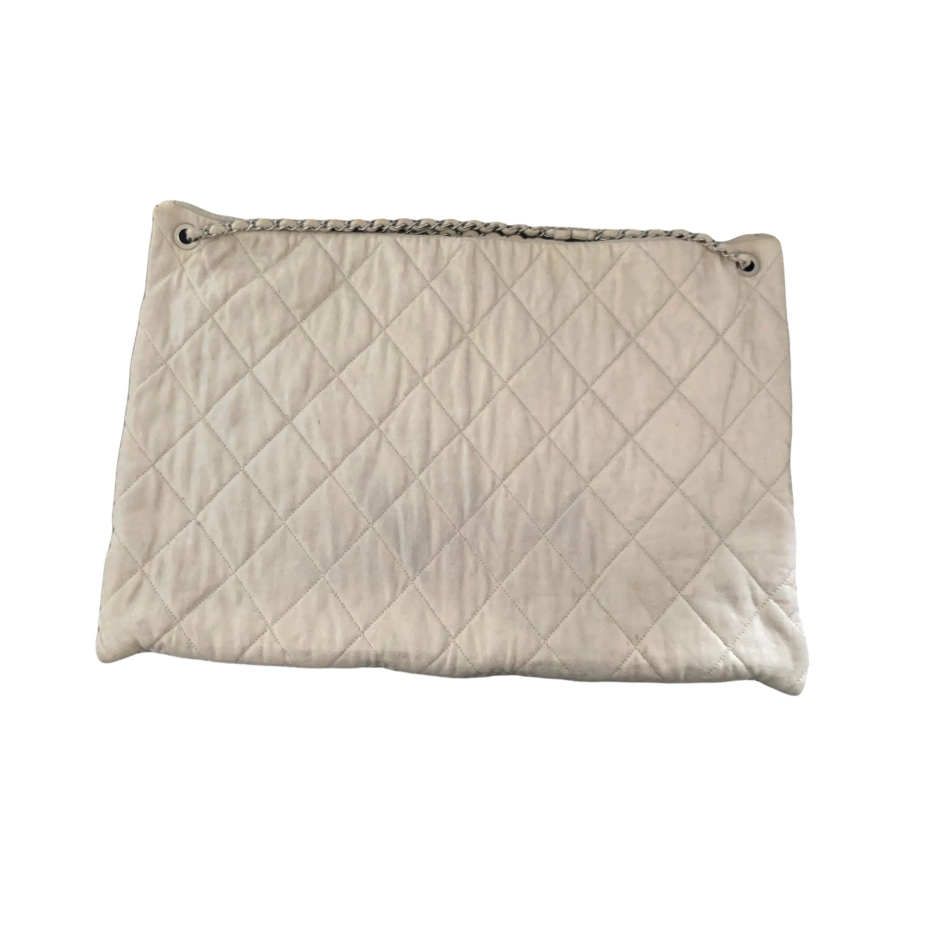 Chanel Grey Jumbo LA Logo Hobo Chain Bag