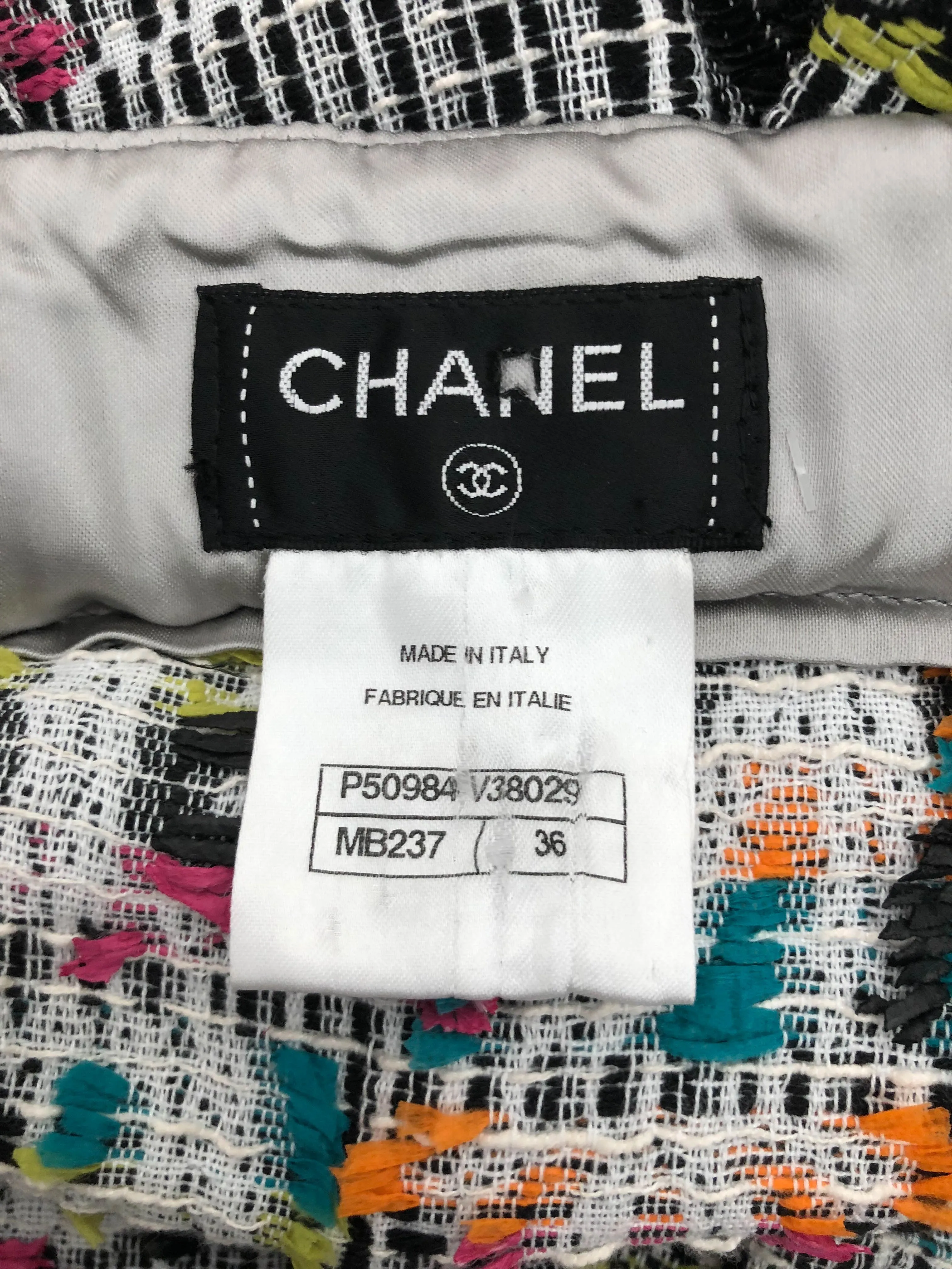 Chanel Runway Rare Logo Oversized Tweed Skirt