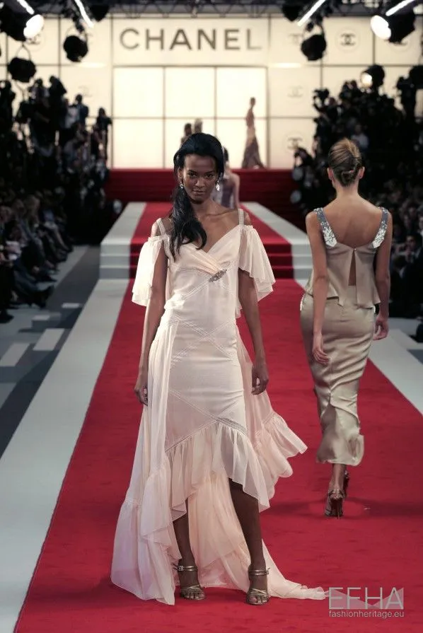 Chanel Spring 2005 Black Silk Chiffon Dress