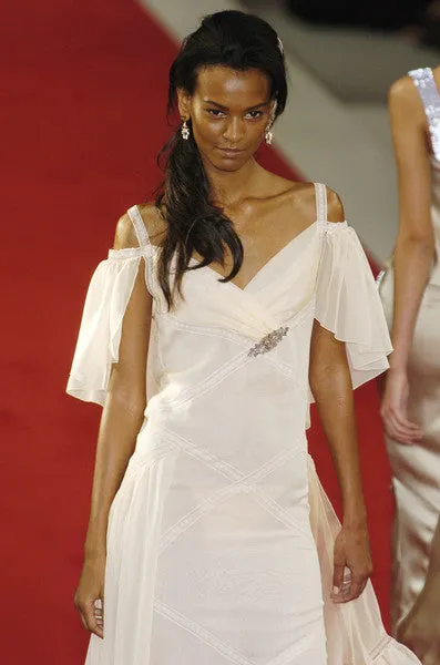 Chanel Spring 2005 Black Silk Chiffon Dress