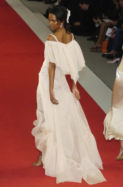 Chanel Spring 2005 Black Silk Chiffon Dress
