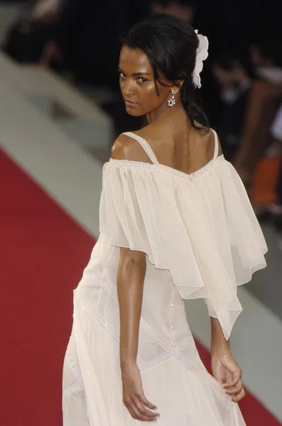 Chanel Spring 2005 Black Silk Chiffon Dress