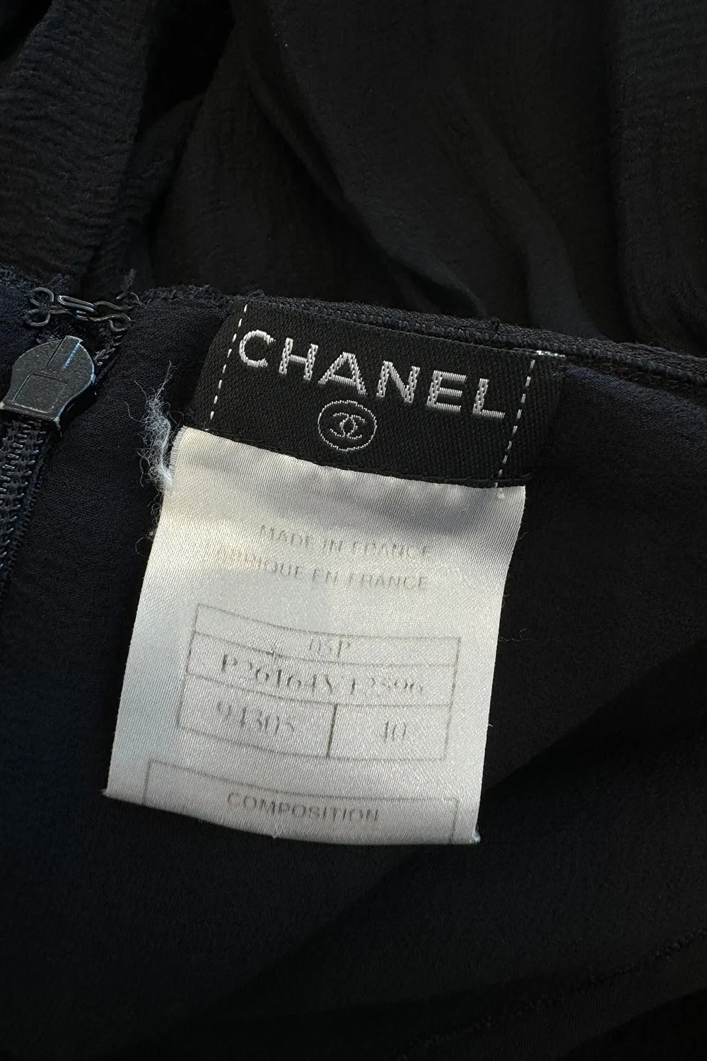 Chanel Spring 2005 Black Silk Chiffon Dress