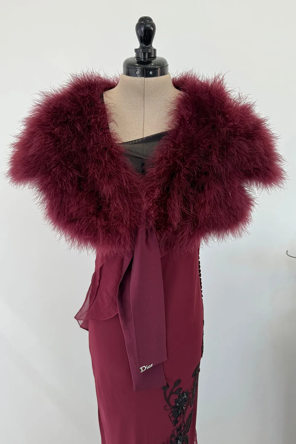 Christian Dior Fall 2006 by Galliano Beaded Dress & Feather Bolero