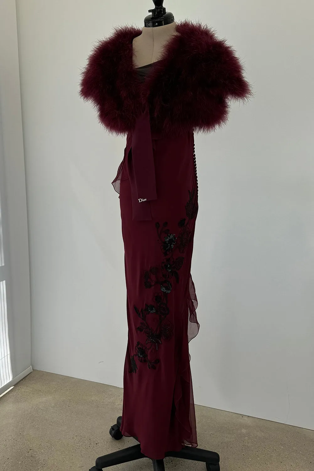 Christian Dior Fall 2006 by Galliano Beaded Dress & Feather Bolero