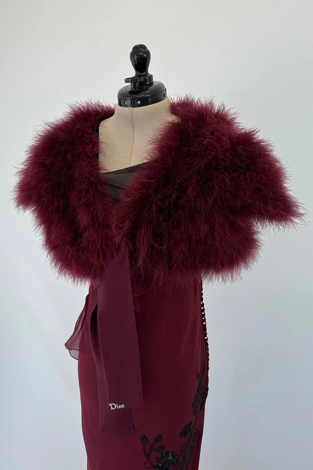 Christian Dior Fall 2006 by Galliano Beaded Dress & Feather Bolero