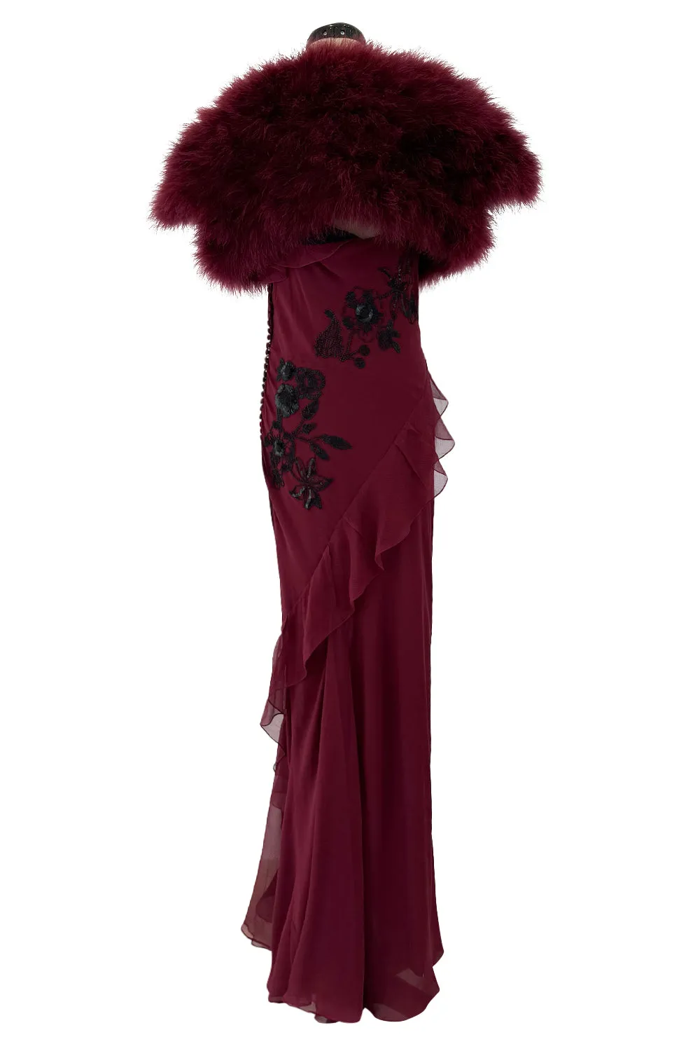 Christian Dior Fall 2006 by Galliano Beaded Dress & Feather Bolero