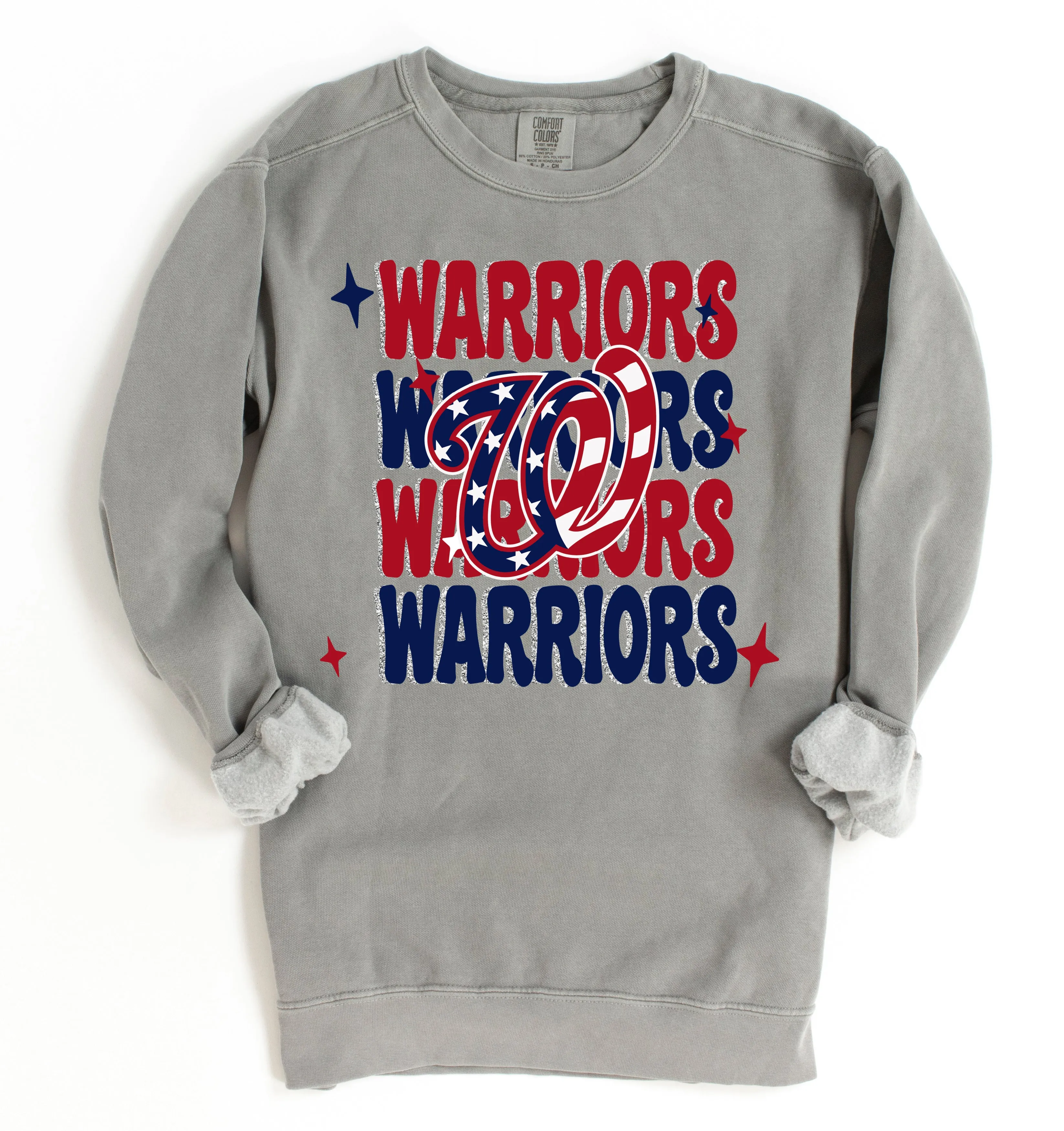 Comfort Colors Warriors Baseball Stacked Design Sweatshirt