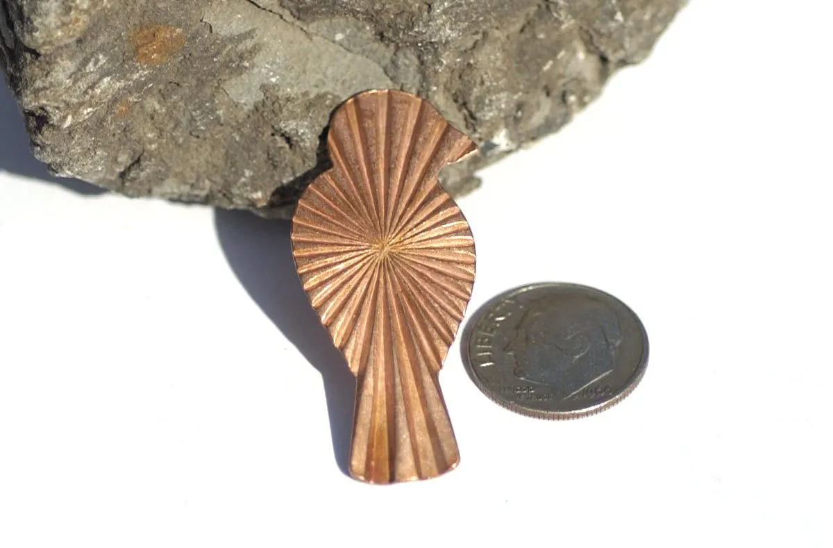 Copper Perched Bird Ruffled Texture Blanks for Metalworking Enameling Stamping Texturing
