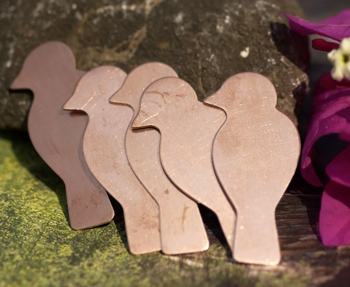 Copper Perched Bird Ruffled Texture Blanks for Metalworking Enameling Stamping Texturing