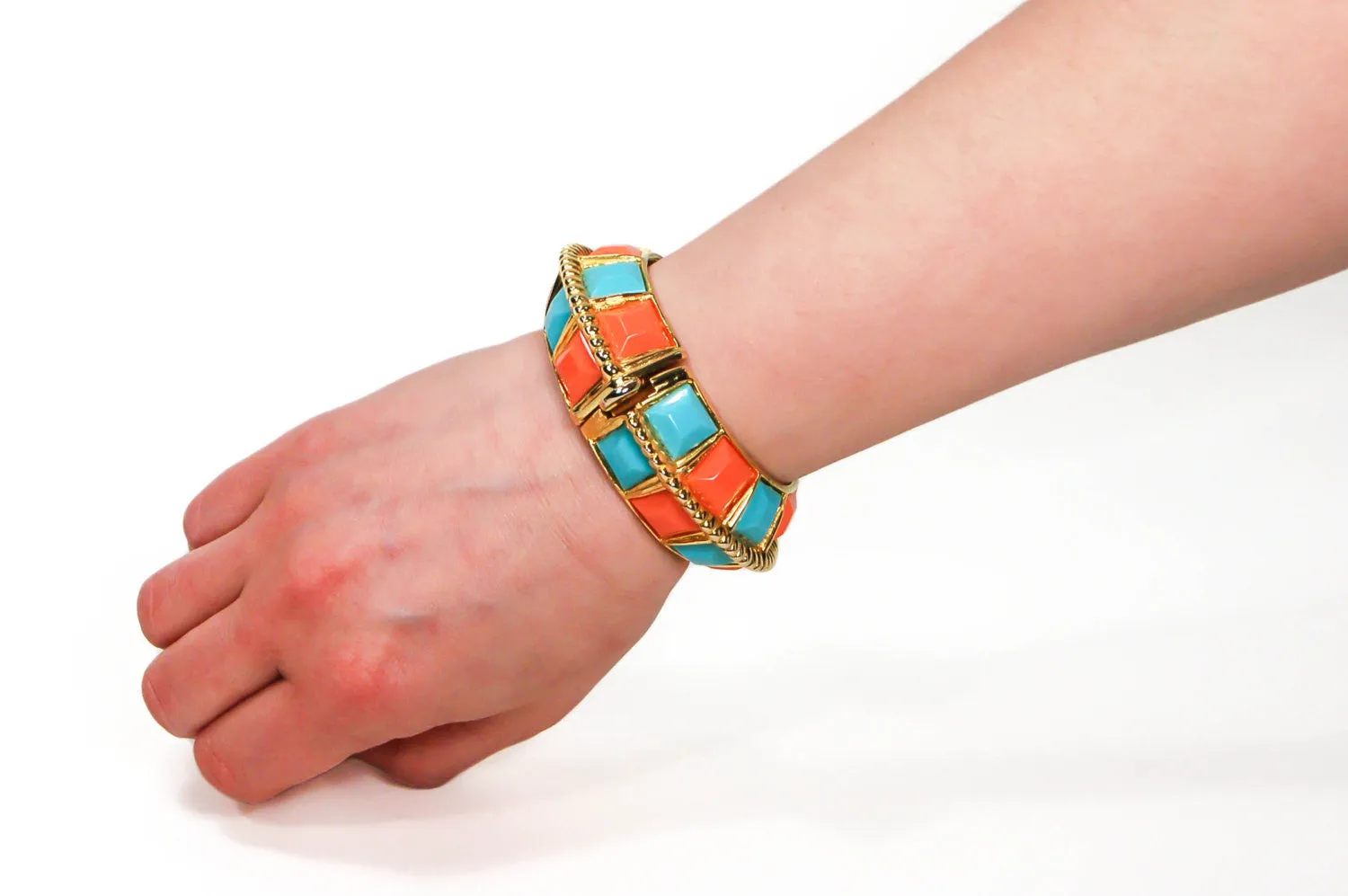 Coral and Turquoise Statement Bracelet by KJL