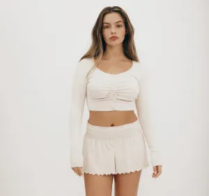 Core Extend Rib Crop Cardigan