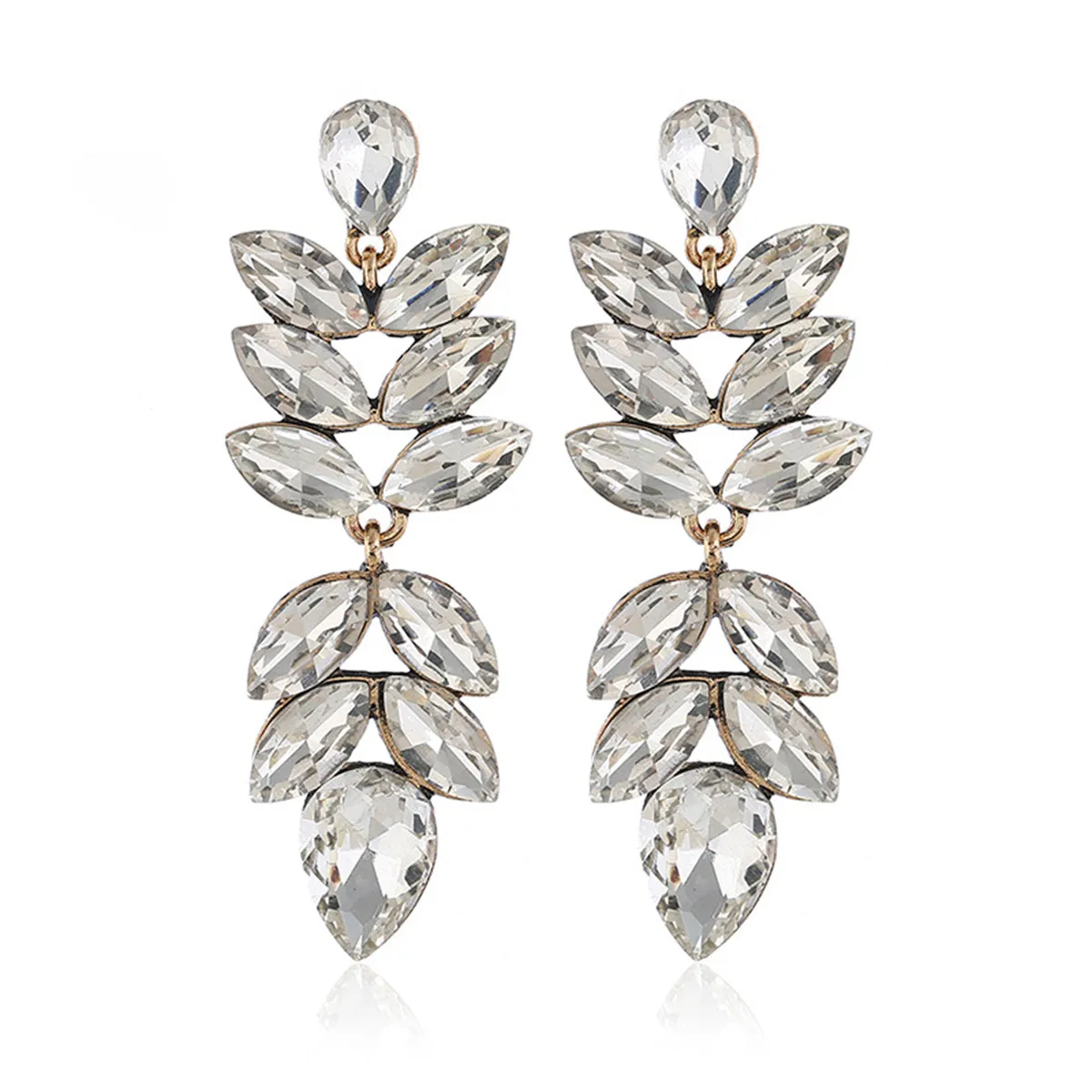 Crystal & 18K Gold-Plated Vine Drop Earrings