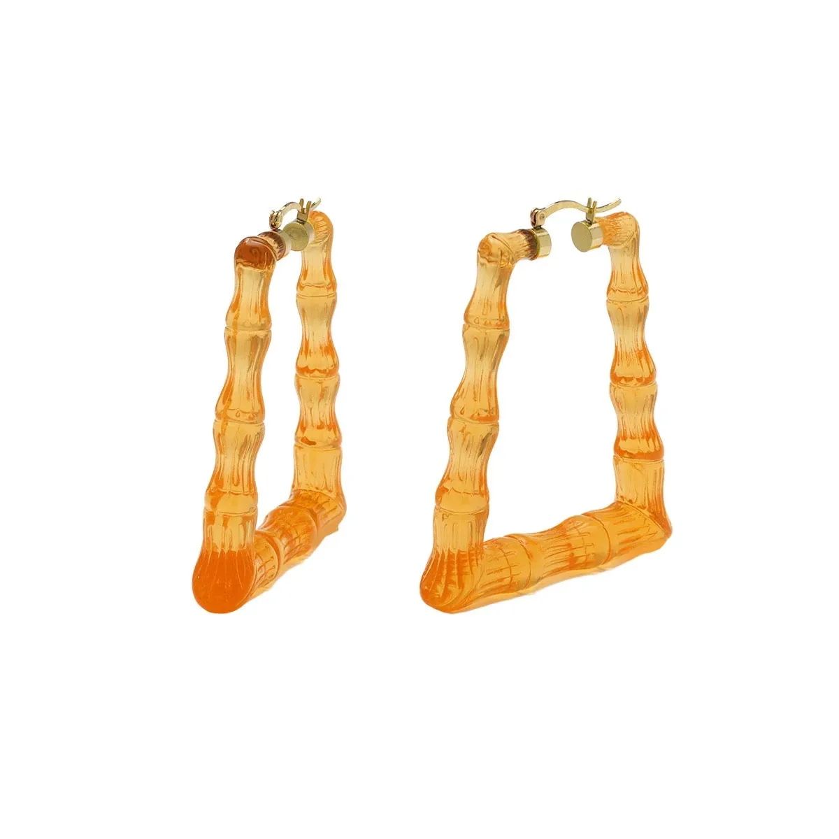 (CRYSTAL CLEAR BAMBOO HOOPS (SQUARE)