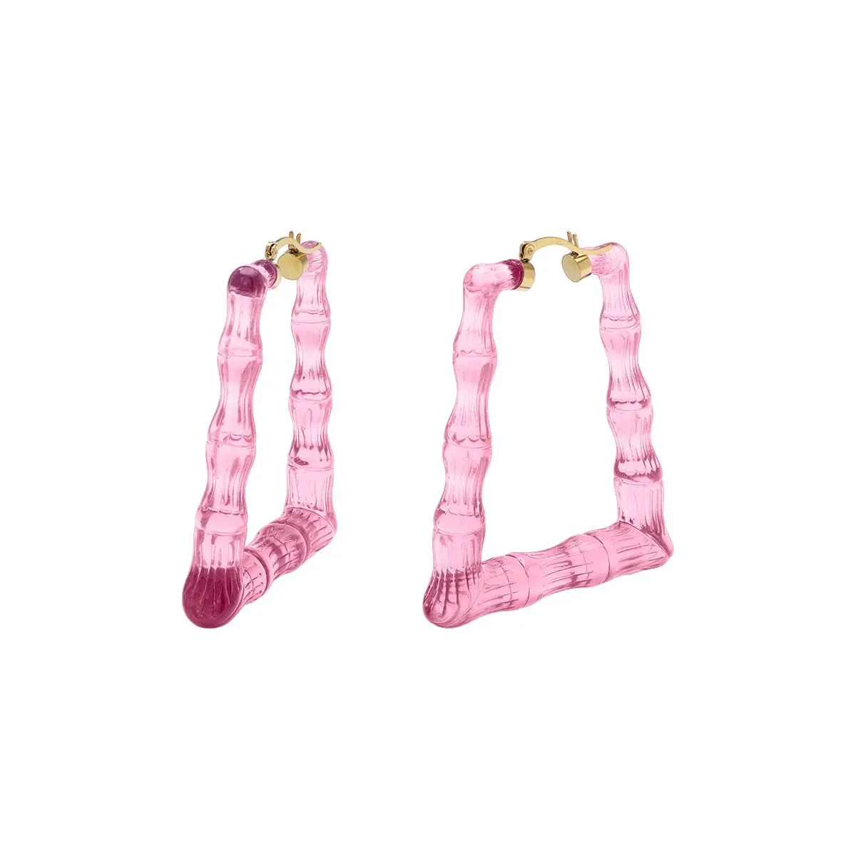 (CRYSTAL CLEAR BAMBOO HOOPS (SQUARE)
