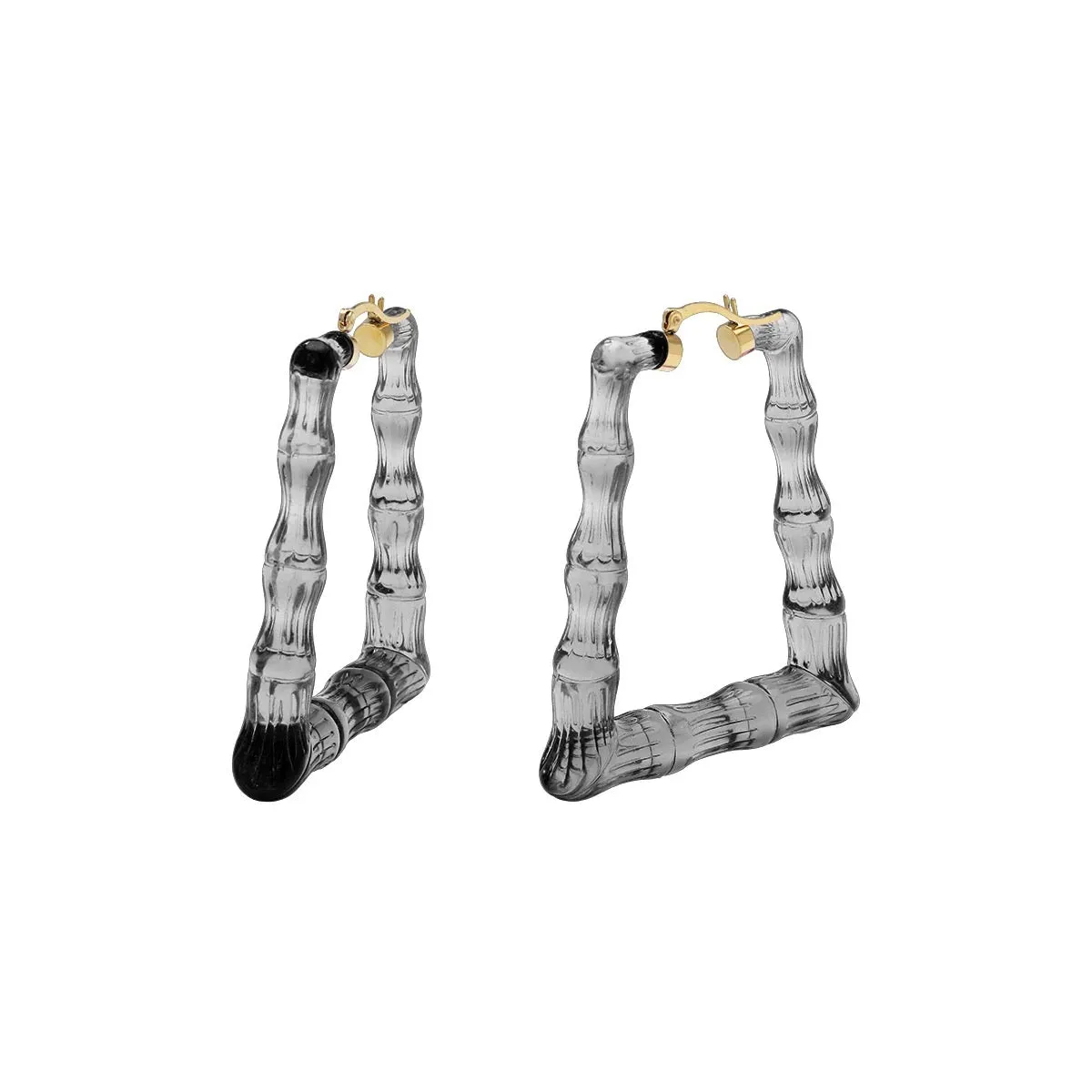 (CRYSTAL CLEAR BAMBOO HOOPS (SQUARE)