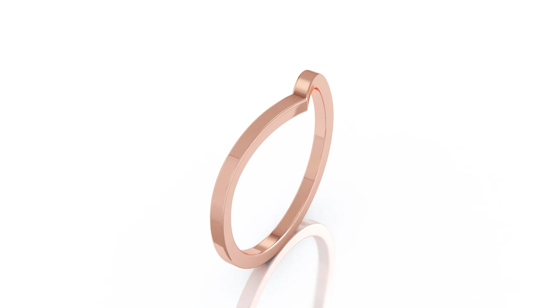 Curved Stackable Ring in 14K Gold