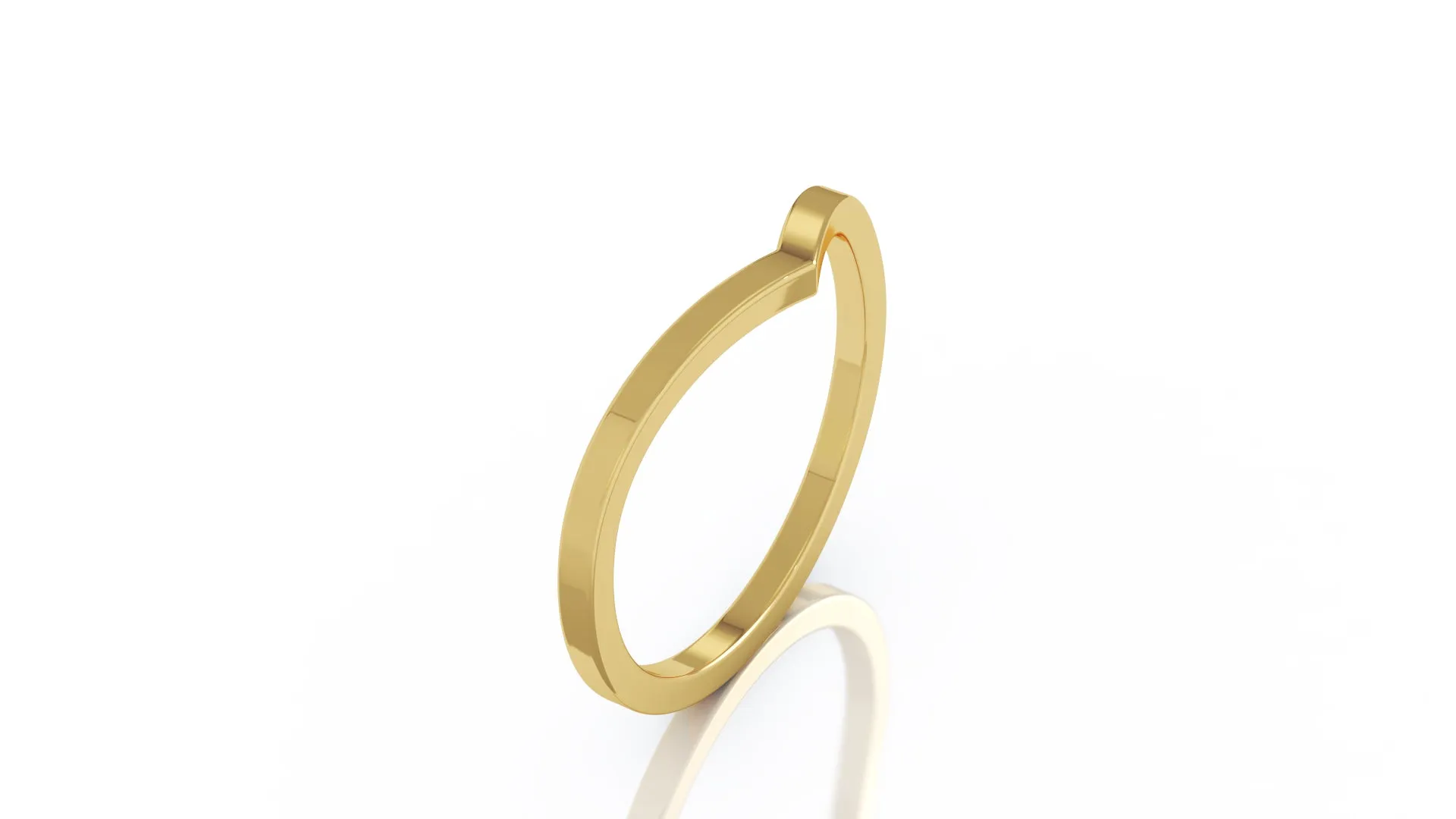 Curved Stackable Ring in 14K Gold