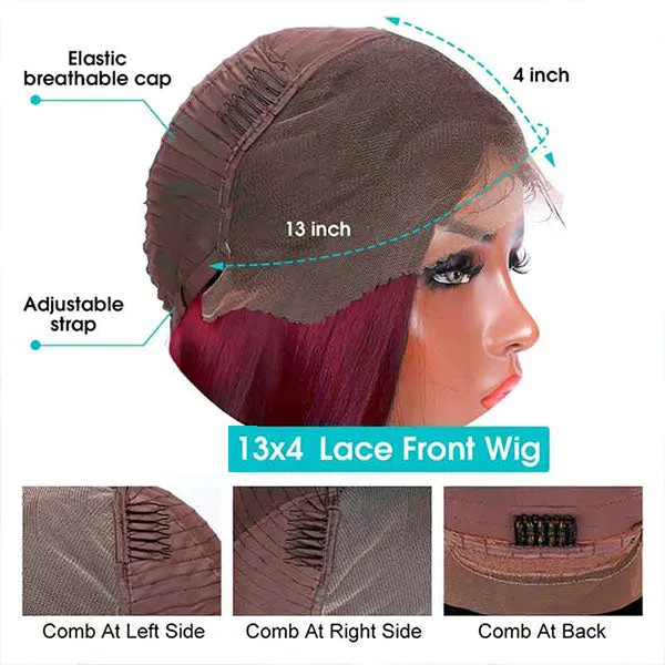 Deep Wave 99J Burgundy Virgin Hair Lace Frontal Wig