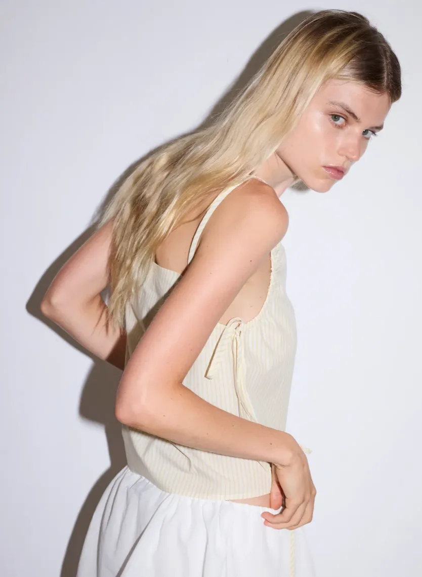 Deiji Studios - Gathered Strap Top