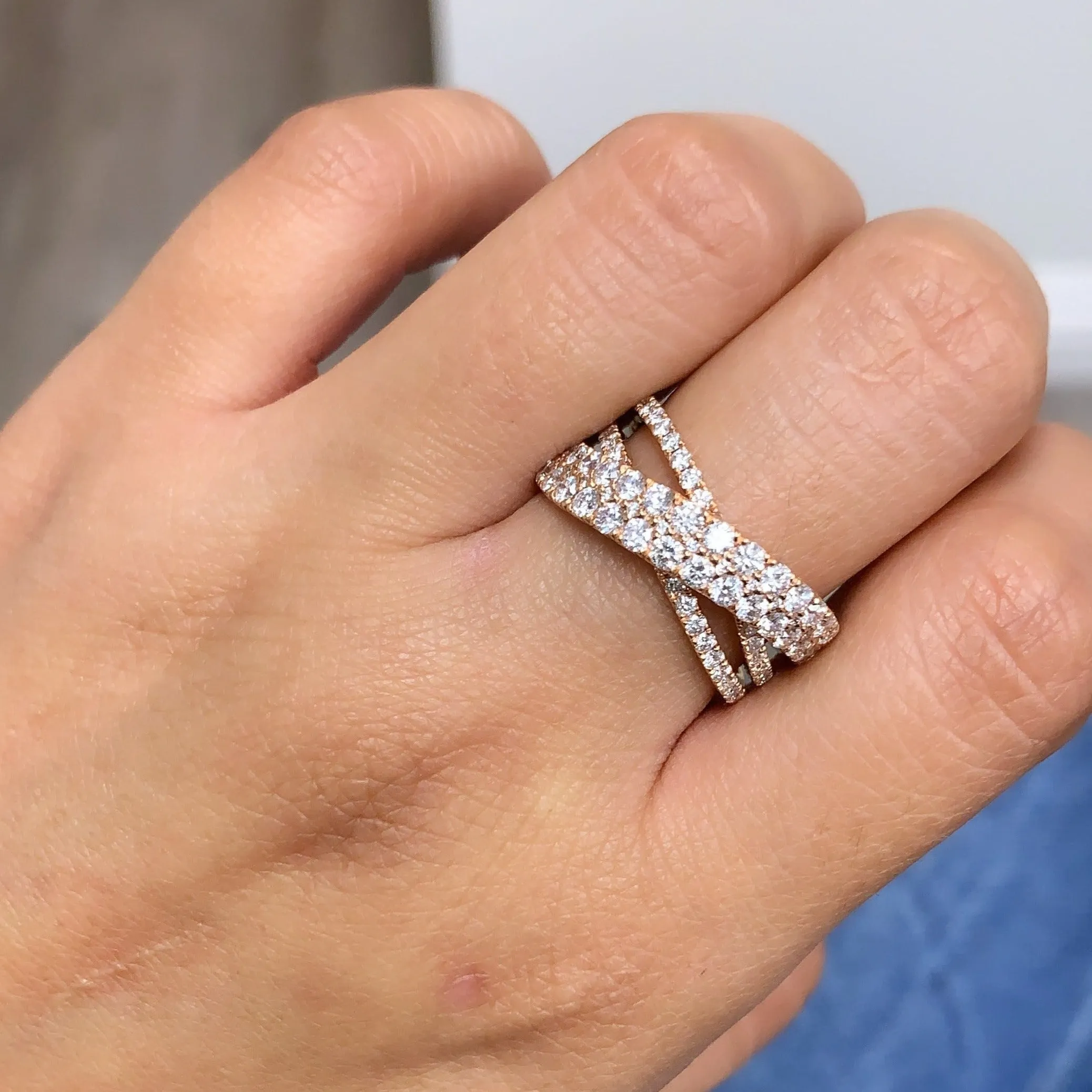 Diamond X Cocktail Ring