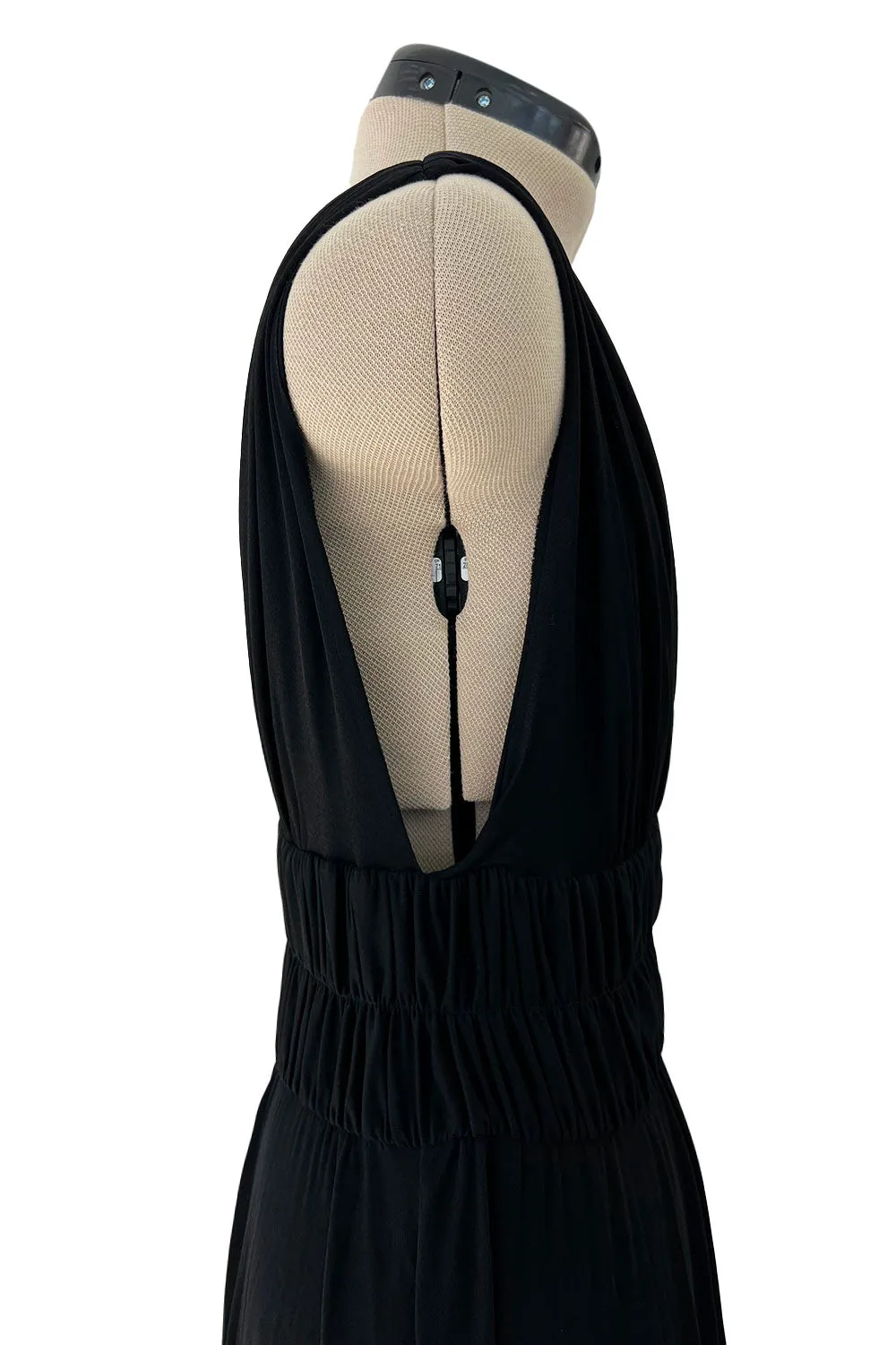 Documented Spring 1986 Yves Saint Laurent Runway Black Jersey Plunge Dress