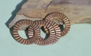 Donut with Ruffled Texture 25mm Metalworking Supplies, Enameling Stamping Texturing Blanks - 4 Pieces