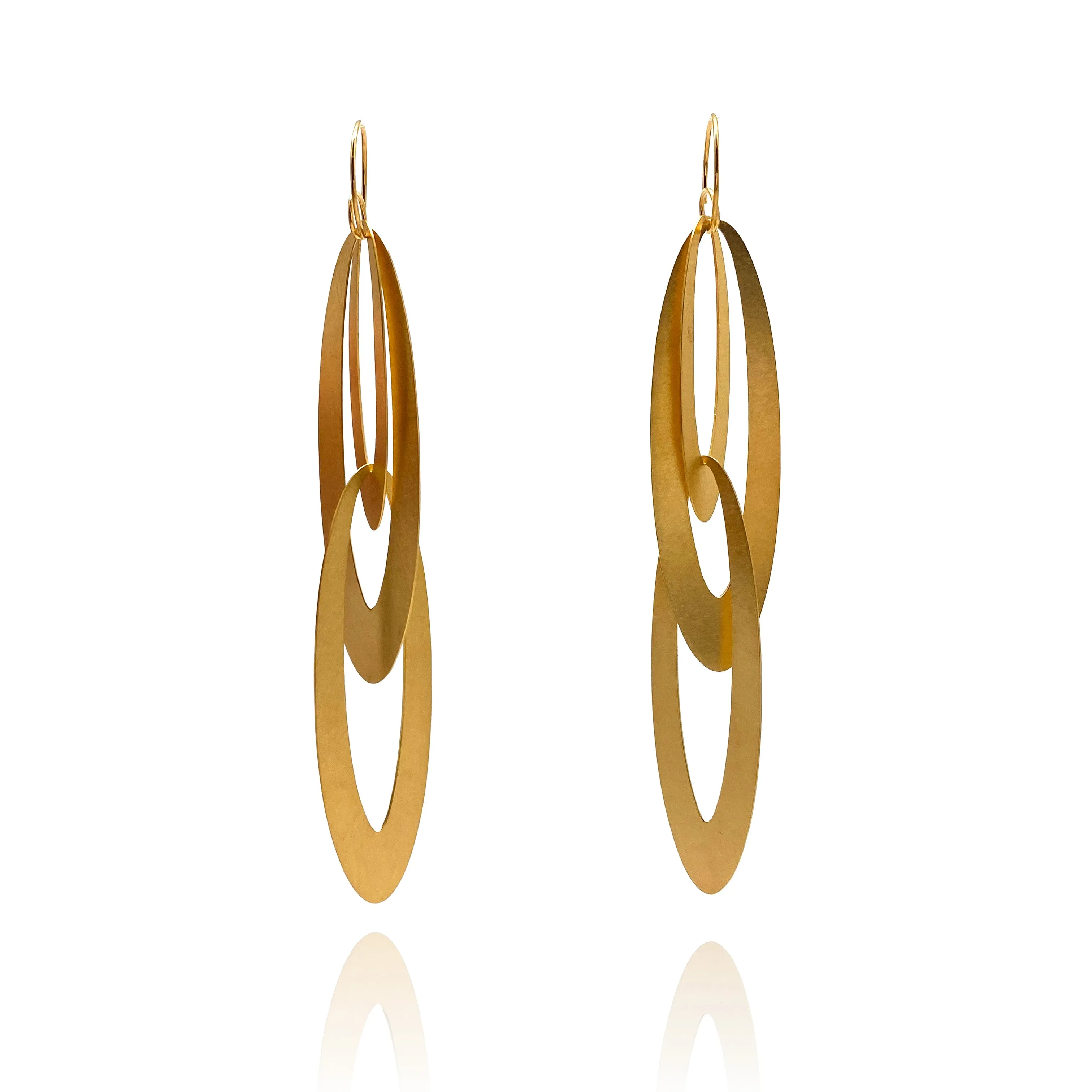 Elongated Oval Statement Earrings