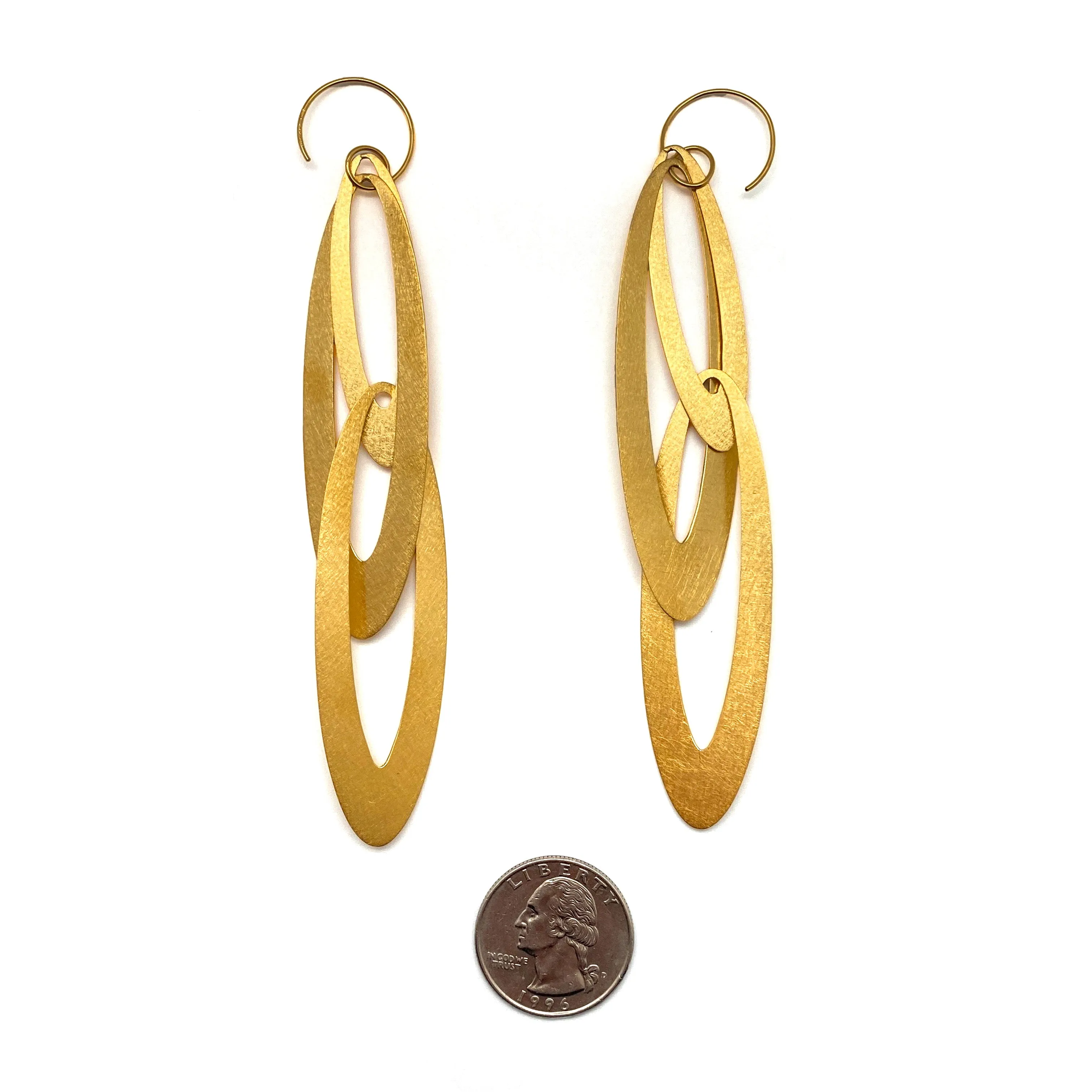 Elongated Oval Statement Earrings