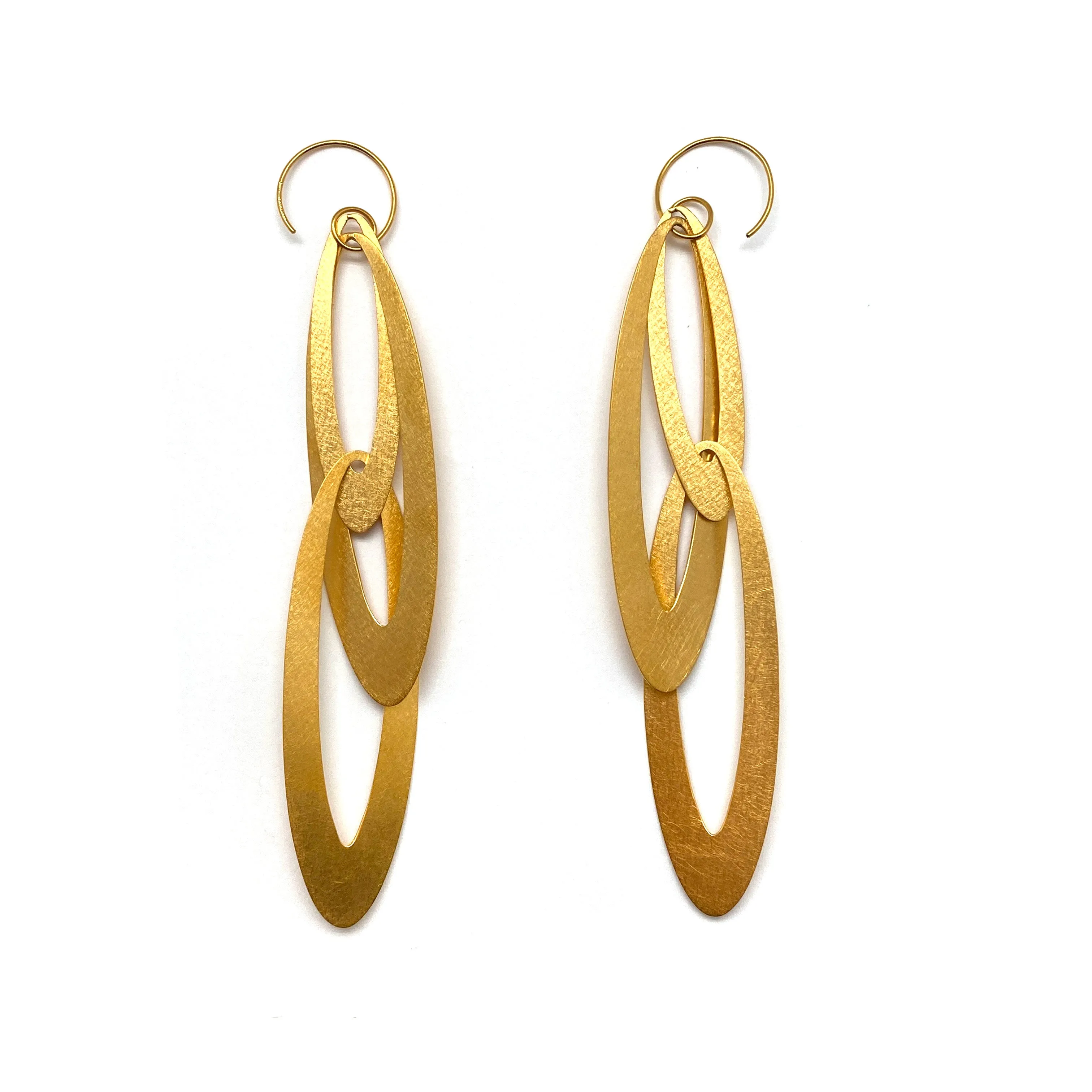 Elongated Oval Statement Earrings