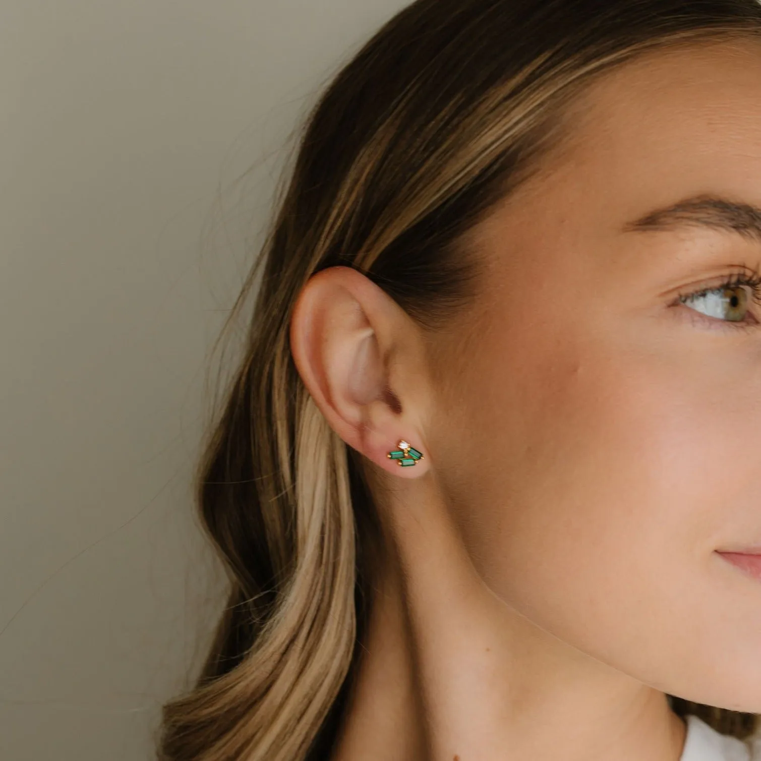 Emerald Stud Earring