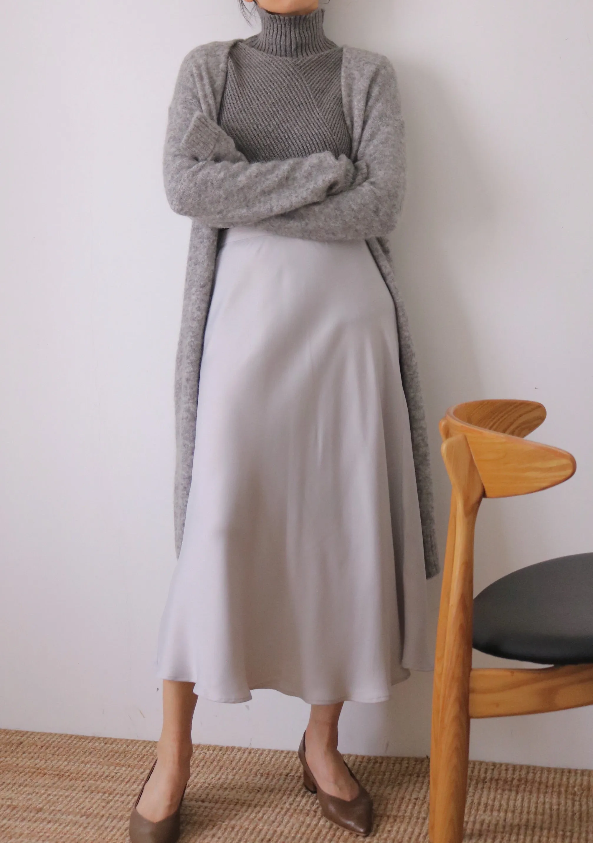 Eniya cardigan { charcoal & mid-grey }