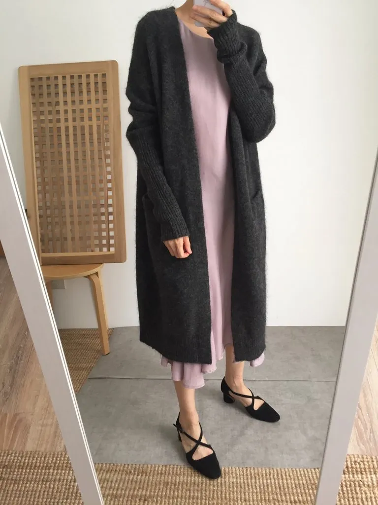 Eniya cardigan { charcoal & mid-grey }