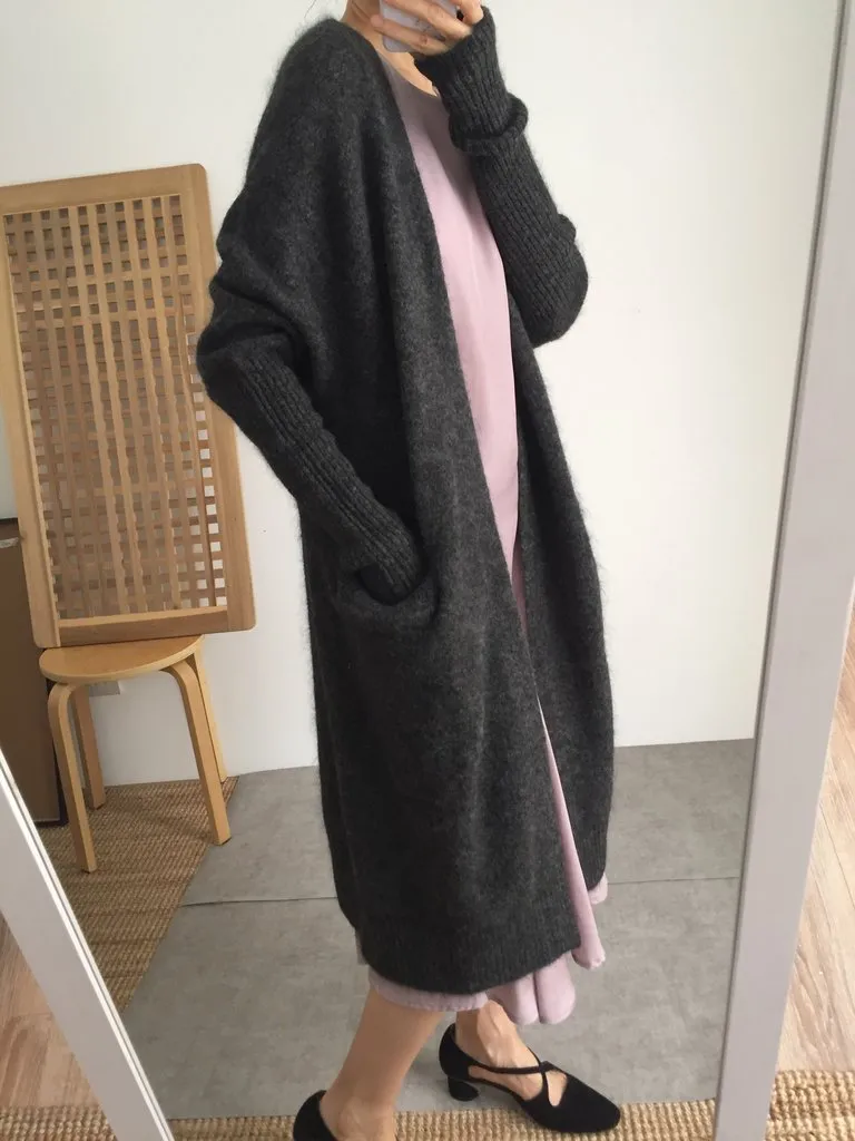 Eniya cardigan { charcoal & mid-grey }