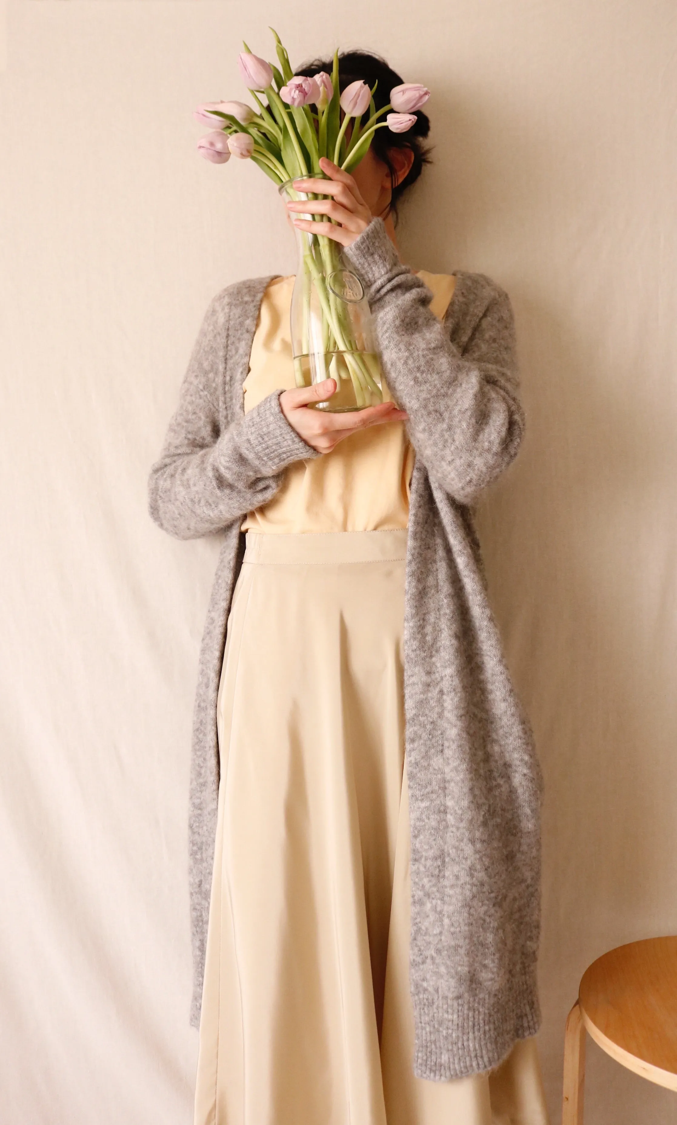 Eniya cardigan { charcoal & mid-grey }