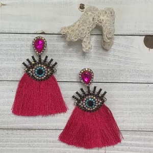 Erika Williner Designs - Pink Evil Eye Earrings