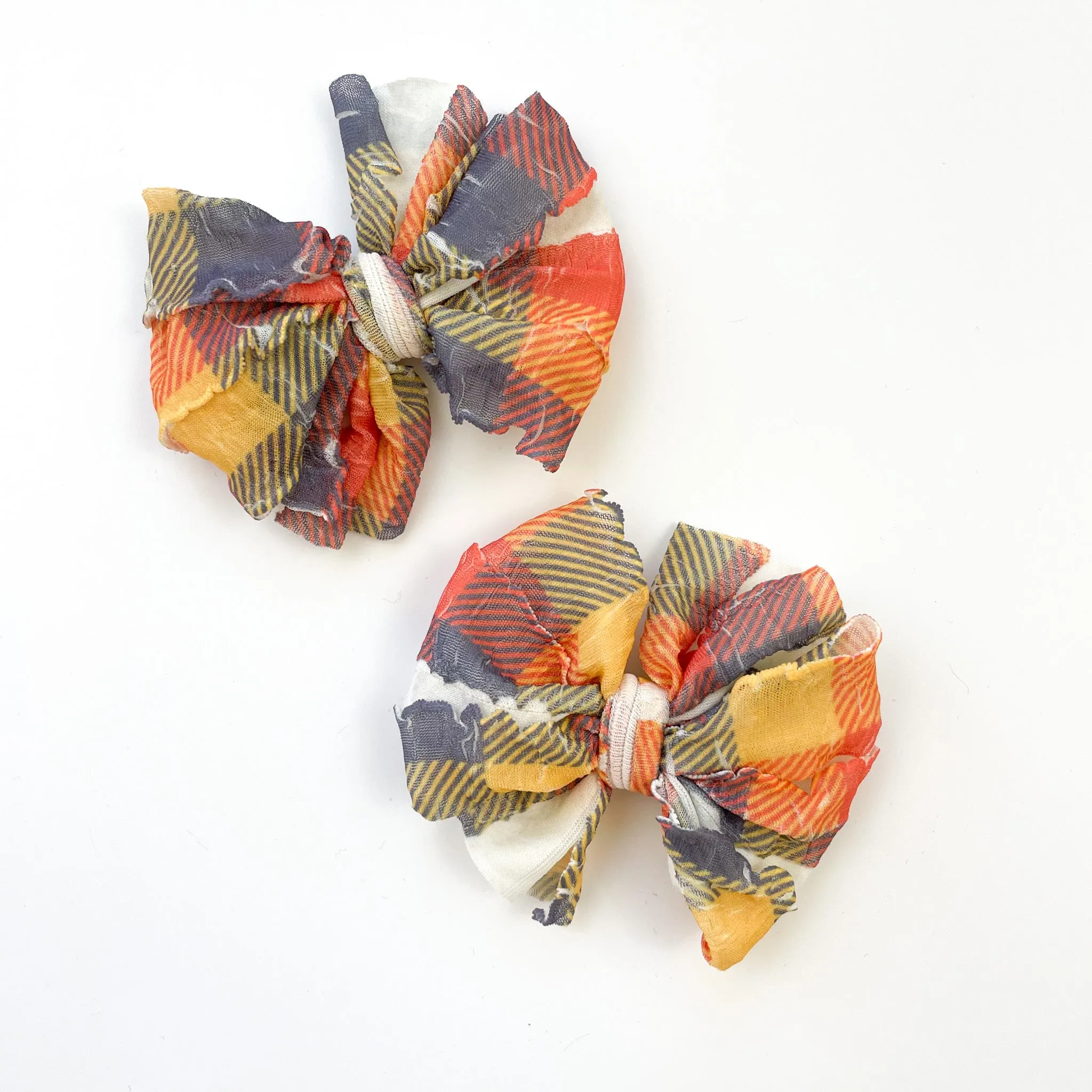 Fall Plaid Ruffle Clip