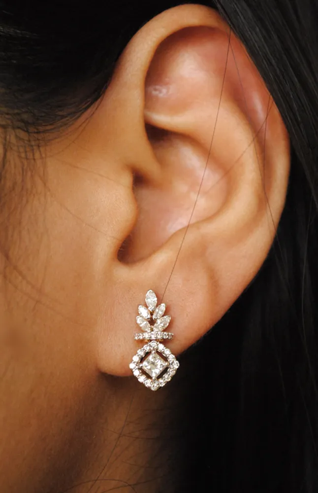 Fancy Cut Diamond Statement Earrings