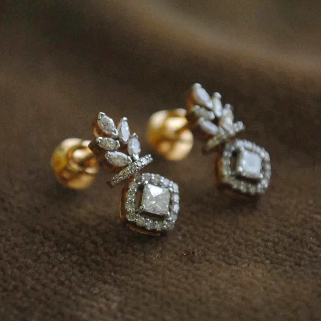 Fancy Cut Diamond Statement Earrings