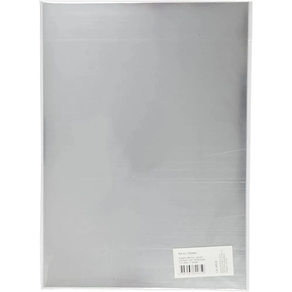 Flexible Plastic Mirror Sheet Can Pre-Cut with A Knife 29.5x21 Cm