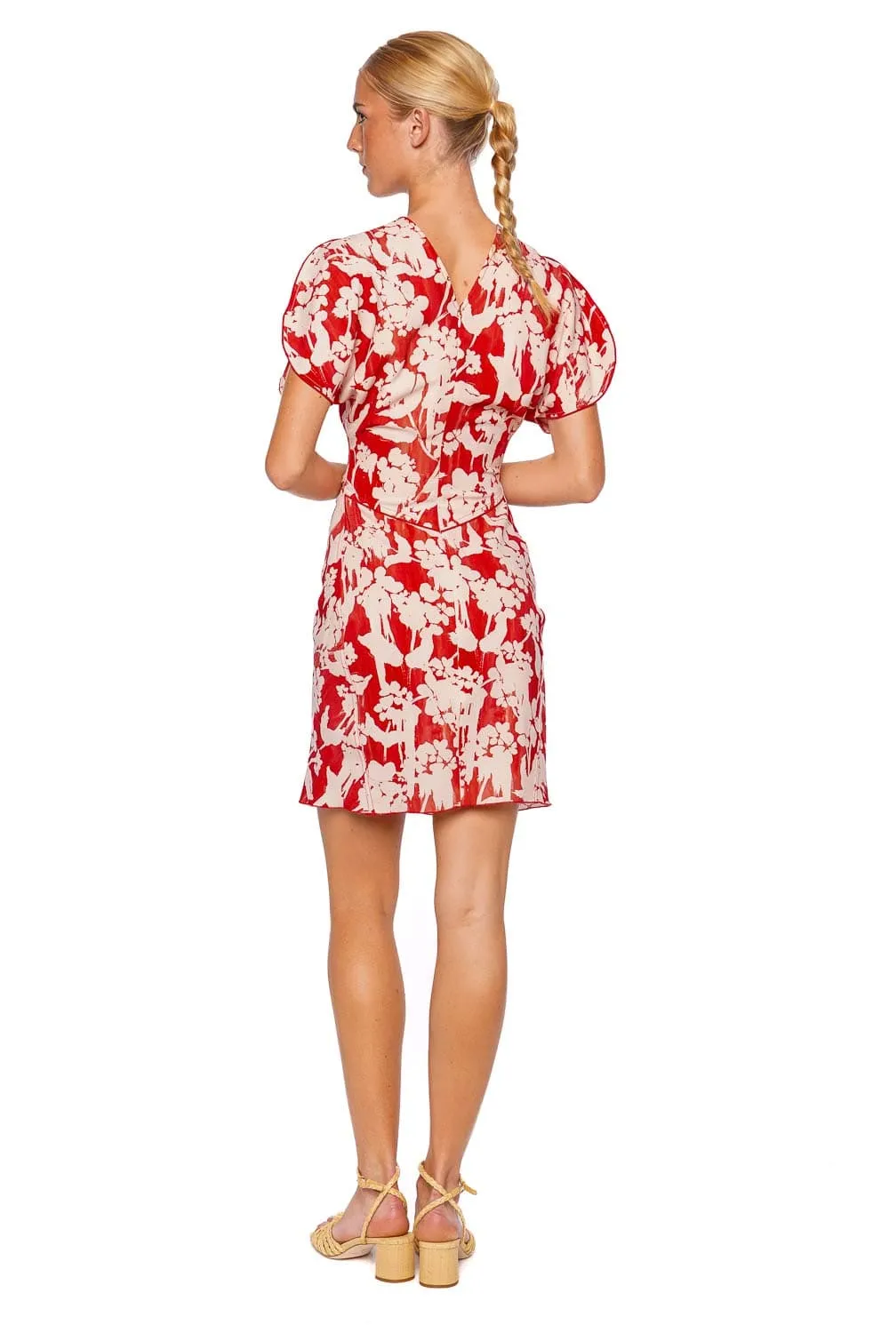 Floral Gathered Waist Mini Dress