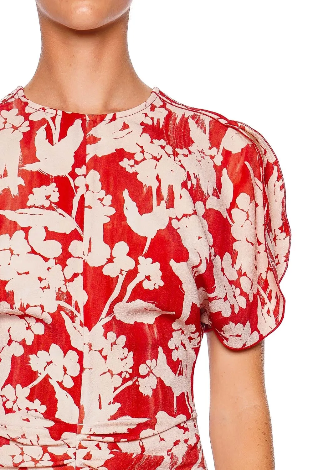 Floral Gathered Waist Mini Dress